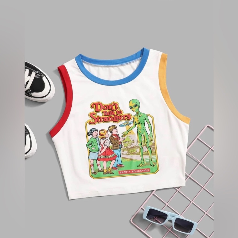 Stevenrhodes Figure Graphic Print Tank Top, School - Picture 2 of 7